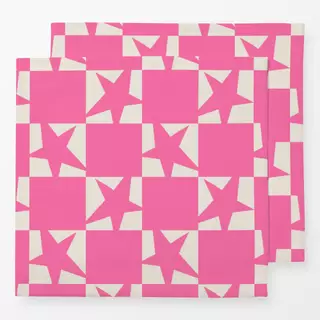 Servietten Checks Stars Pink