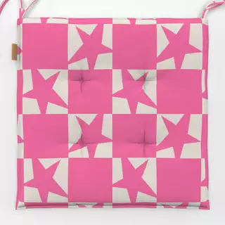 Sitzkissen Checks Stars Pink