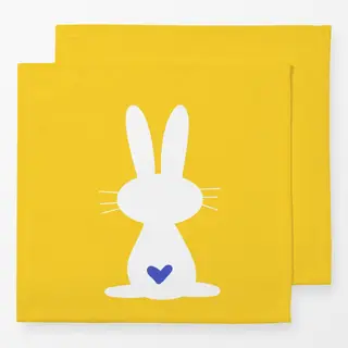 Servietten Hase mit Herz gelb