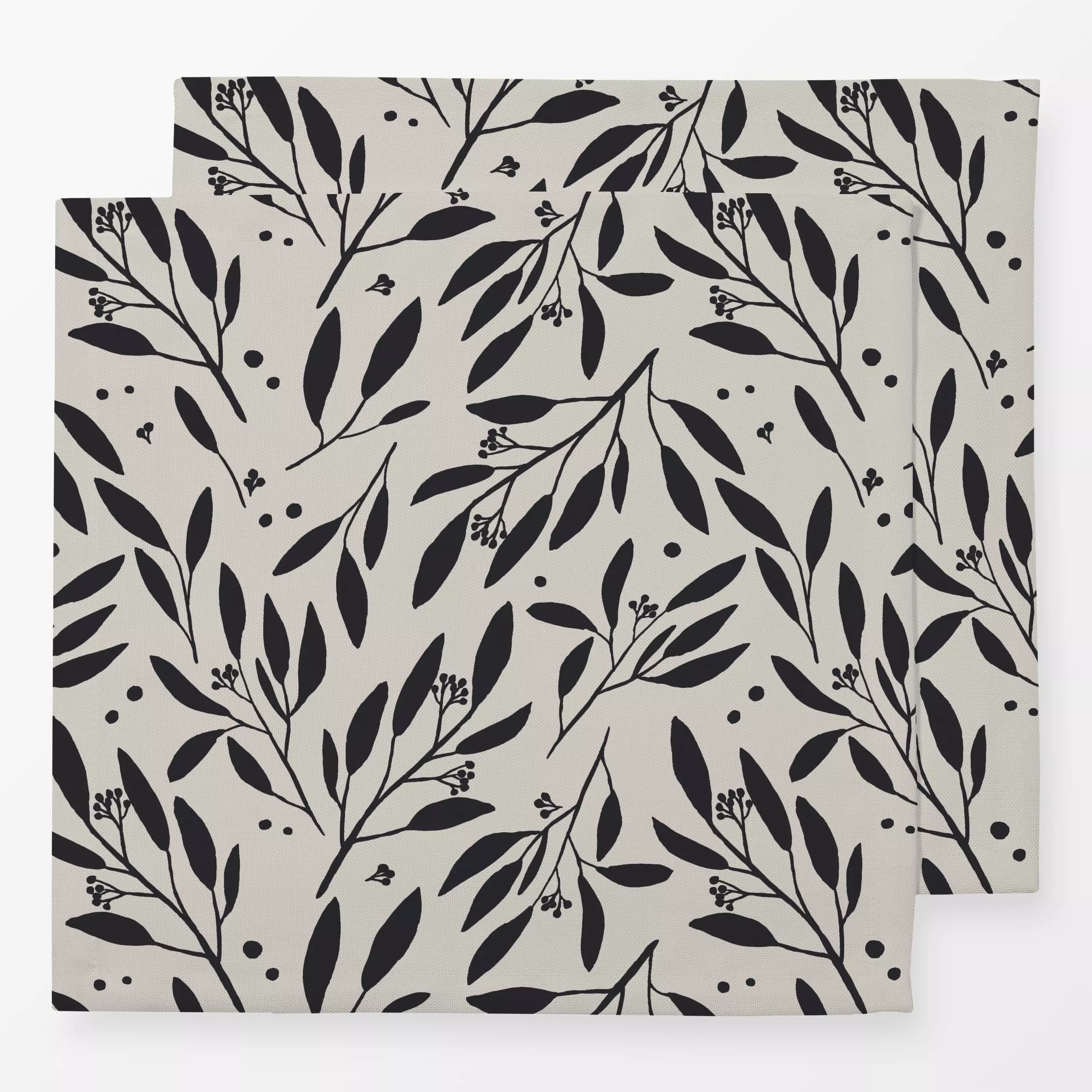Servietten Seeded Eucalyptus warm winter - Blumen & Florales, Herbst - von „Katrin Graff"; Blatt, Eukalyptus, Hygge, Cozy, W...