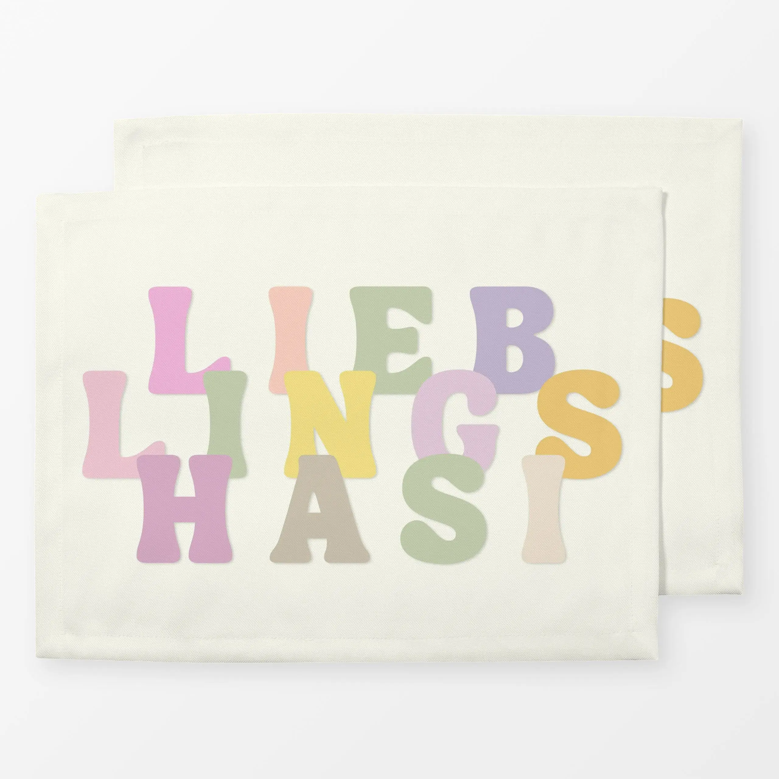 Tischset Lieblingshasi Text Spruch - Frühling, Liebe, Romantik & Pride, Ostern - von „Monika Strigel"; Hase, Liebeszitate, b...