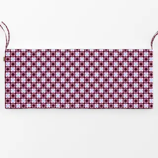 Bankauflage Blumen Punkte Burgundy