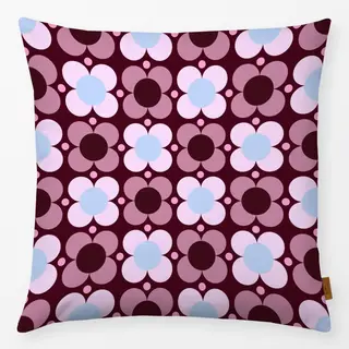 Kissen Blumen Punkte Burgundy
