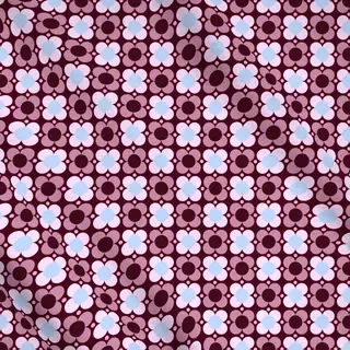 Meterware Blumen Punkte Burgundy