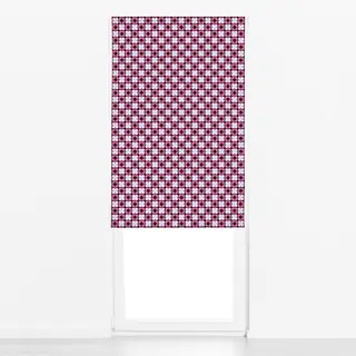 Raffrollo Blumen Punkte Burgundy