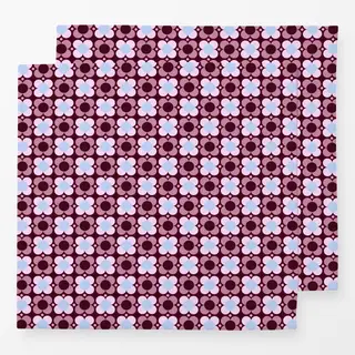 Servietten Blumen Punkte Burgundy