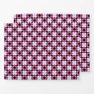 Tischset Blumen Punkte Burgundy