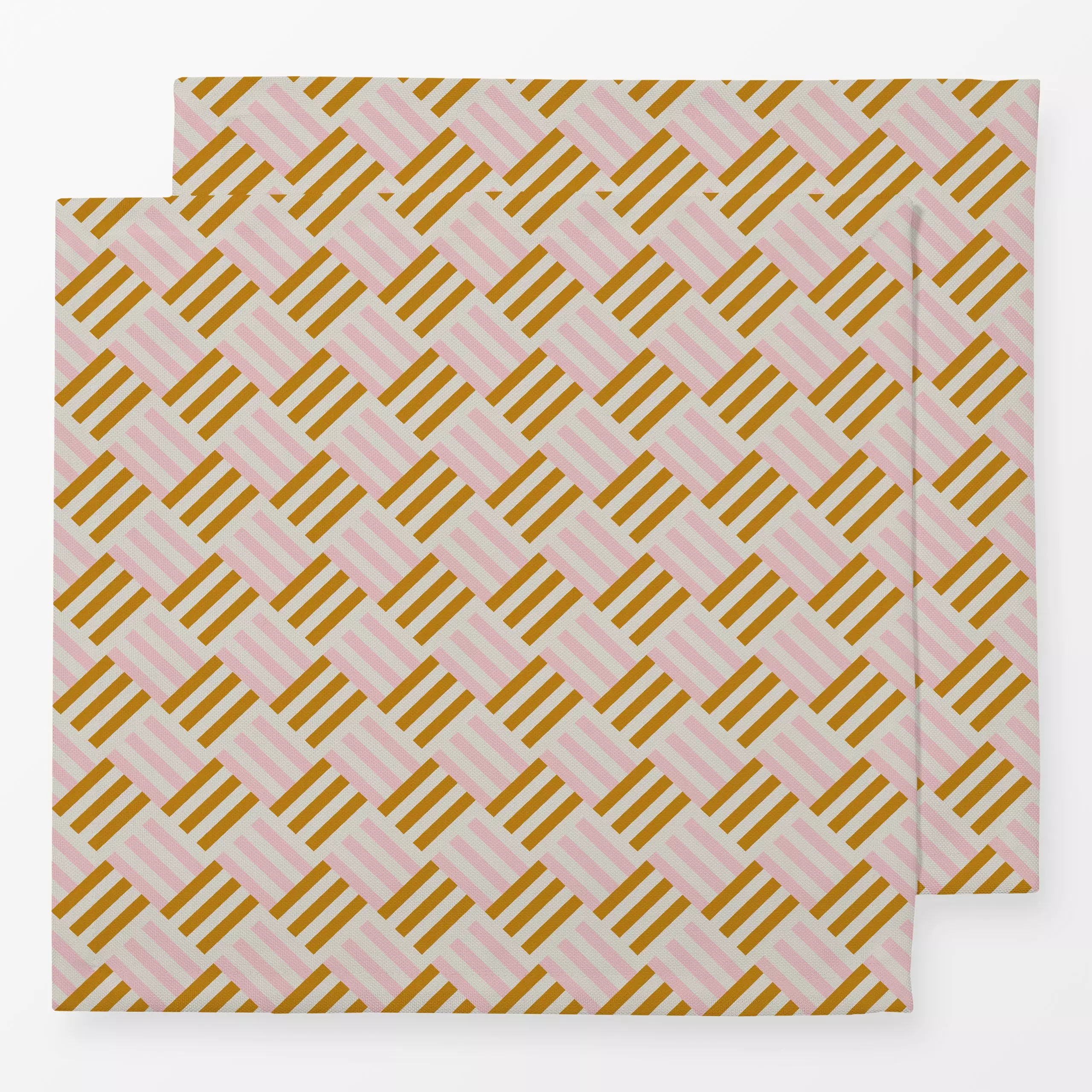 Servietten Herbstliebe - Blockmuster - Herbst, Symbole & Muster - von „Carolin Vonhoff"; Muster, Streifen, altrosa, beige, H...