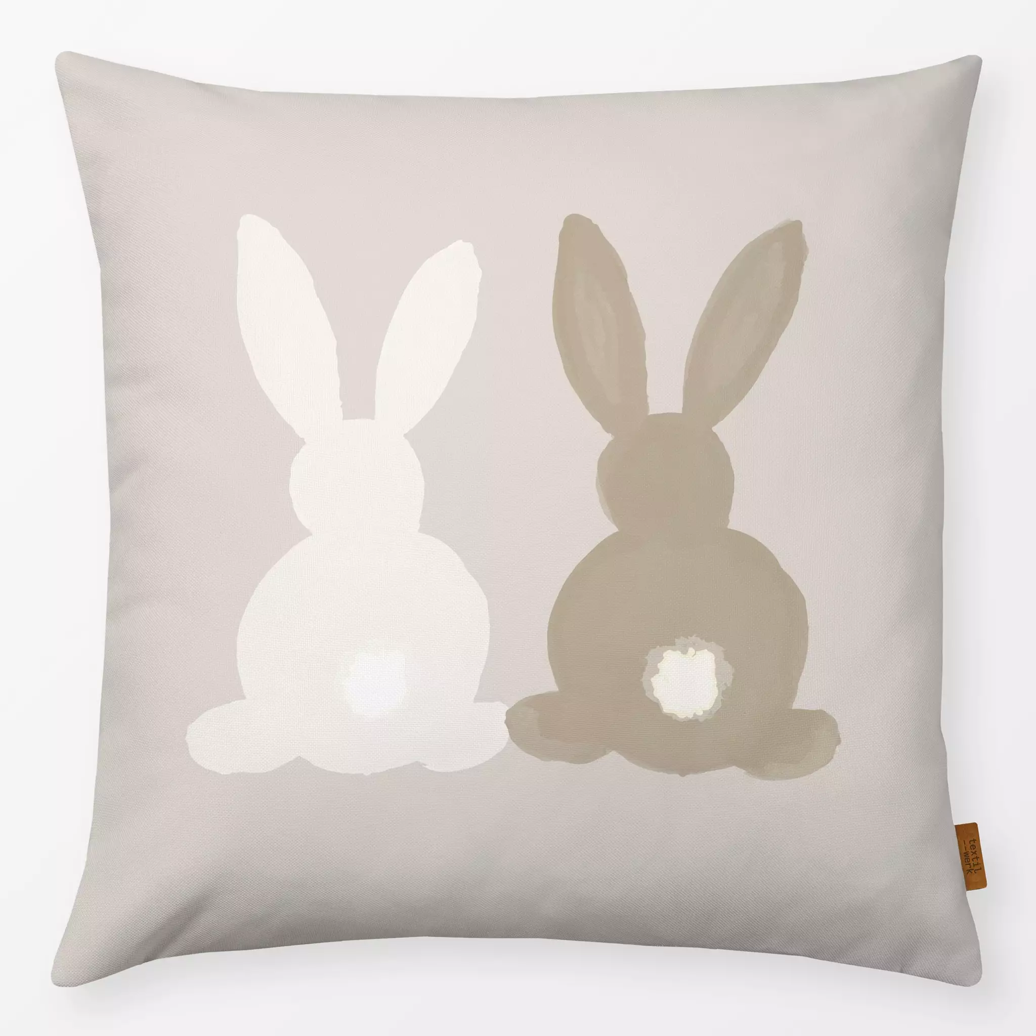Kissen Kissen Zwei Hasen Auf Beige