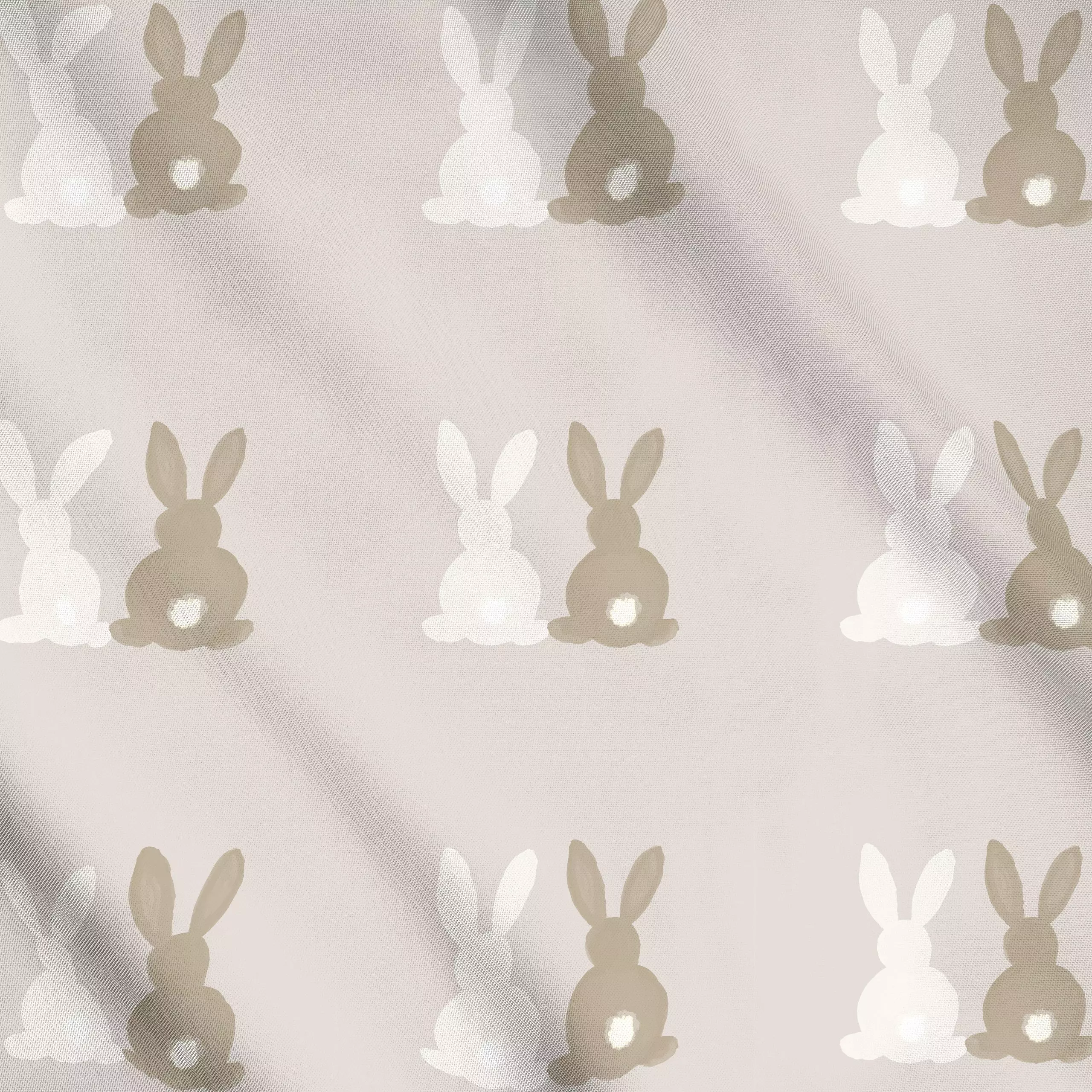 Meterware Zwei Hasen Auf Beige, Tiere, fürs Kinderzimmer, Frühling, von Alisa Knöß