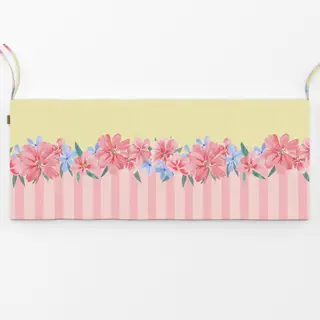 Bankauflage Blumenborte pink gelb