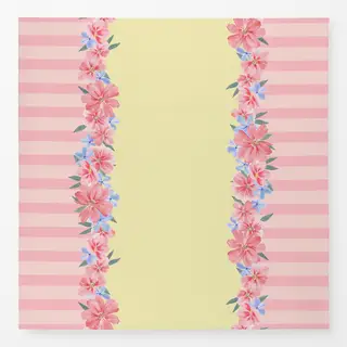 Tischdecke Blumenborte pink gelb