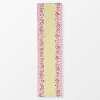 Tischläufer Blumenborte pink gelb