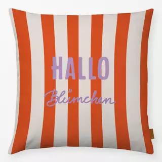 Kissen Hallo Blümchen Orange Streifen