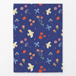 Geschirrtücher Midsummer floral birds blue
