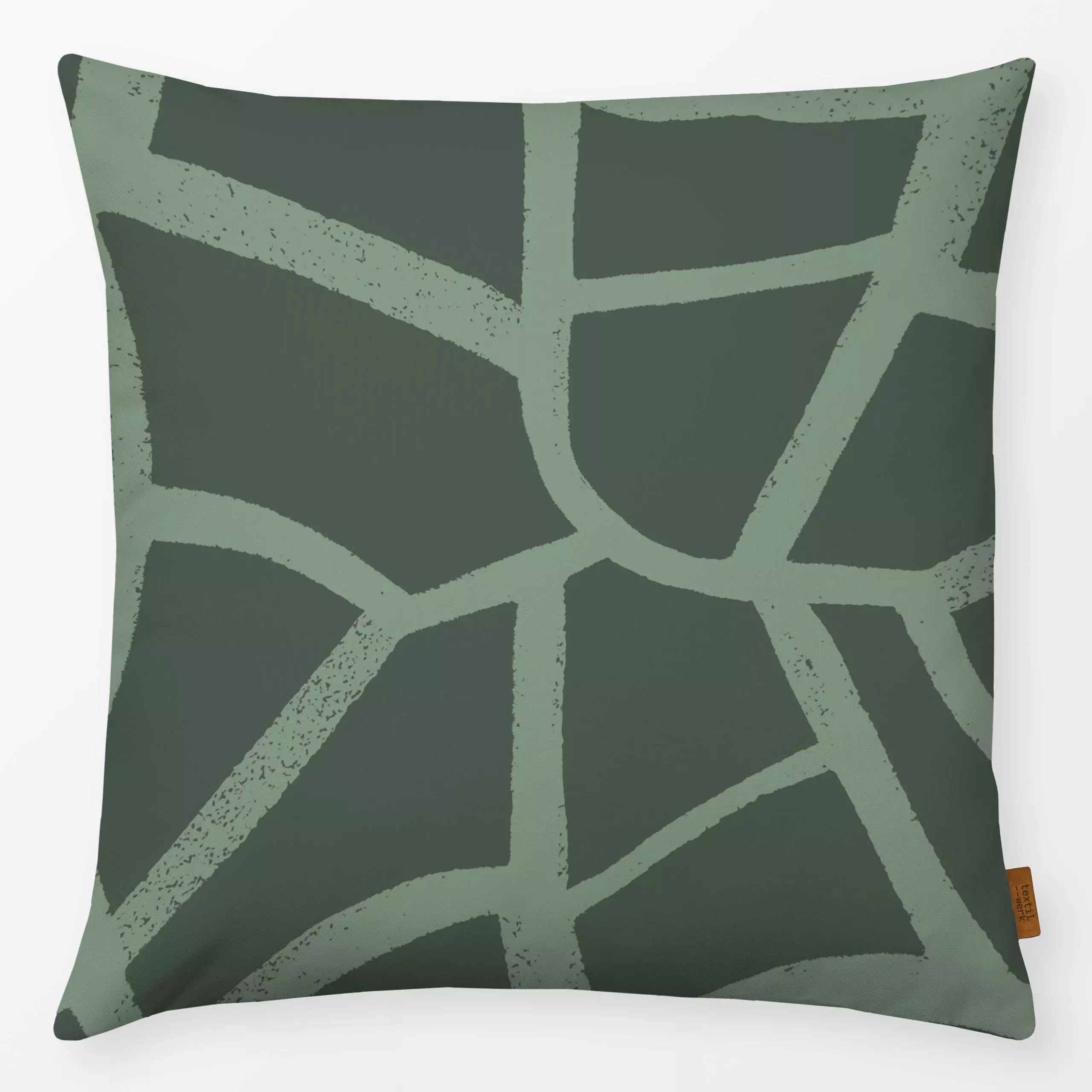 Kissen Abstract Shapes Grün - Natur & Landschaft, Symbole & Muster - von „Studio Kesse"; boho, Natur, abstrakt, mediterran, ...