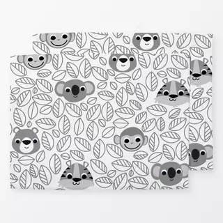 Tischset Grey Zoo Animals