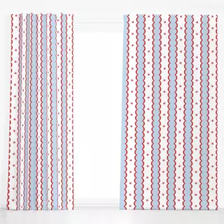 Dekovorhang festive stripes - red