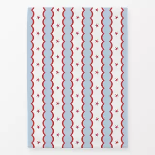 Geschirrtuch festive stripes - red