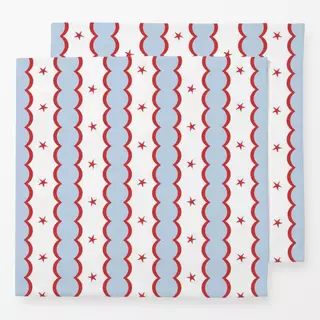 Servietten festive stripes - red