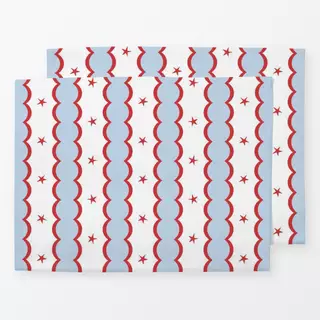 Tischset festive stripes - red