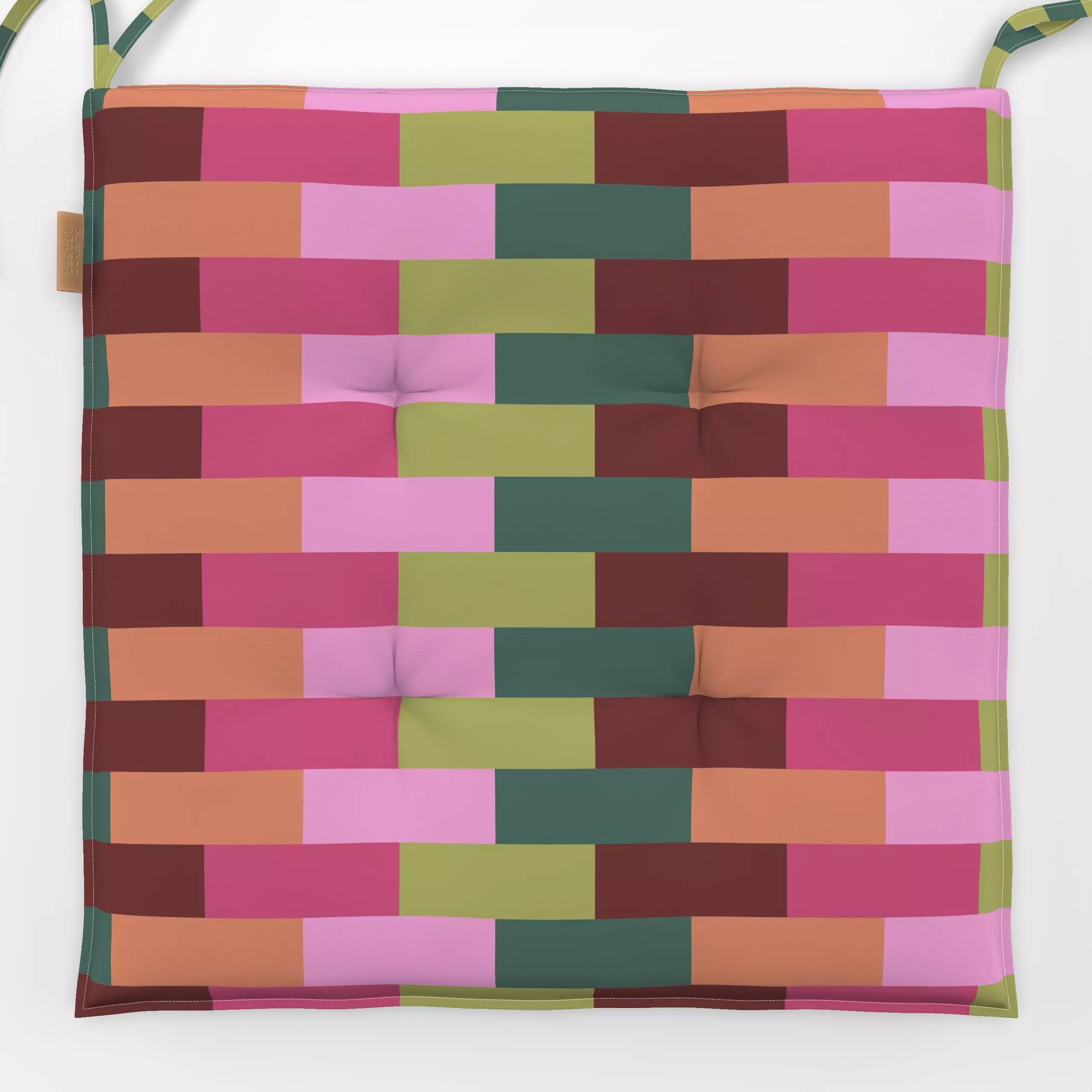 Sitzkissen Stäbchenmuster - Herbst, Symbole & Muster - von „Andrea Liesert"; Muster, Retro, Garten, Hygge, colorful, colorbl...