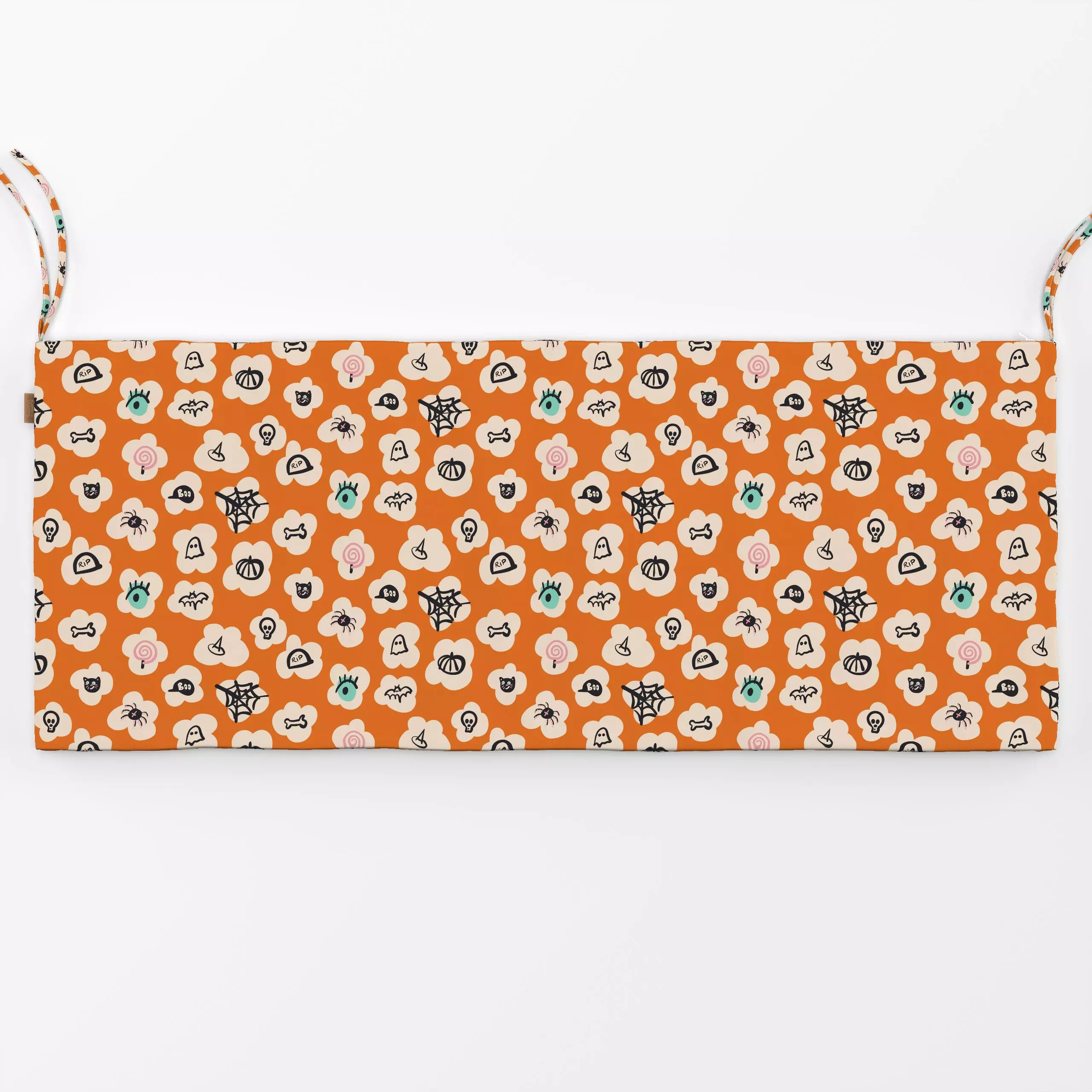 Bankauflage Halloween Popcorn - Herbst, Symbole & Muster, Anlässe - von „Julia Schumacher"; Lolly, Auge, Katze, Gespenst, Sp...