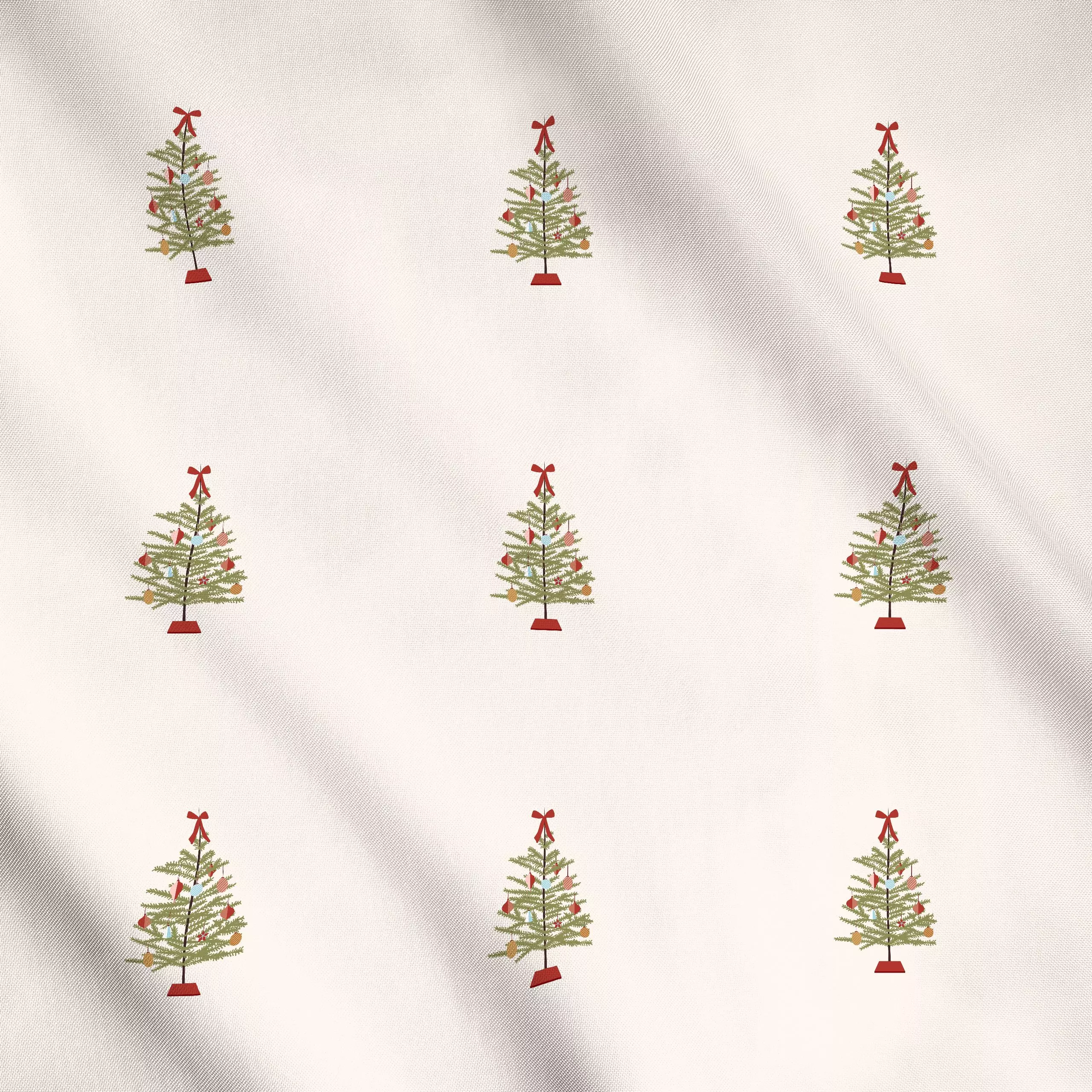 Meterware Christmas Tree with a Bow - Weihnachten, Winter - von „Jana Moßmann"; Weihnachtsbaum, Weihnachten, Weihnachtsdeko,...