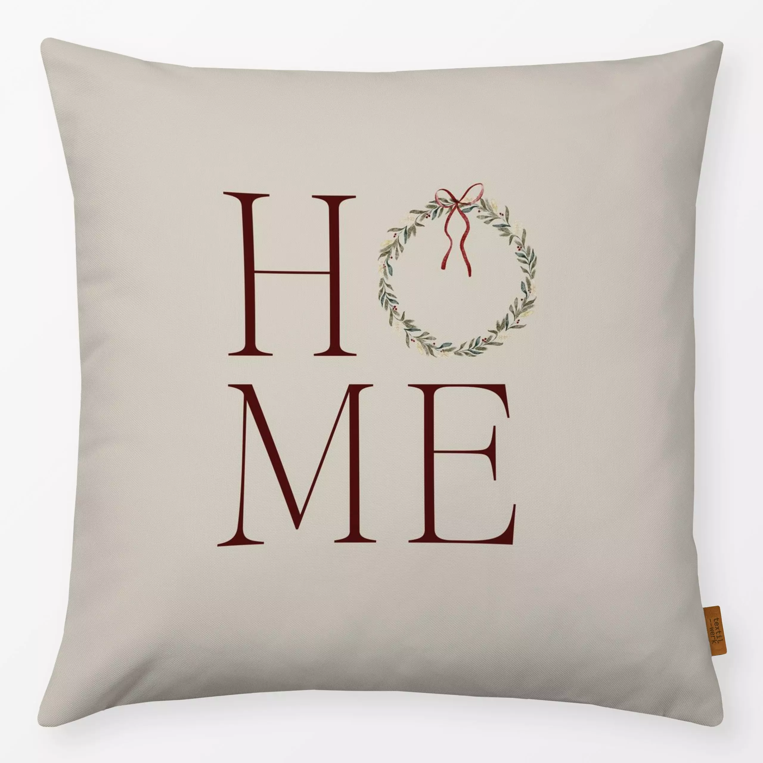 Kissen Classic christmas home rot - Weihnachten - von „youdiful"; Home, Merry Christmas, Weihnachten, Winter, Weihnachtsdeko...