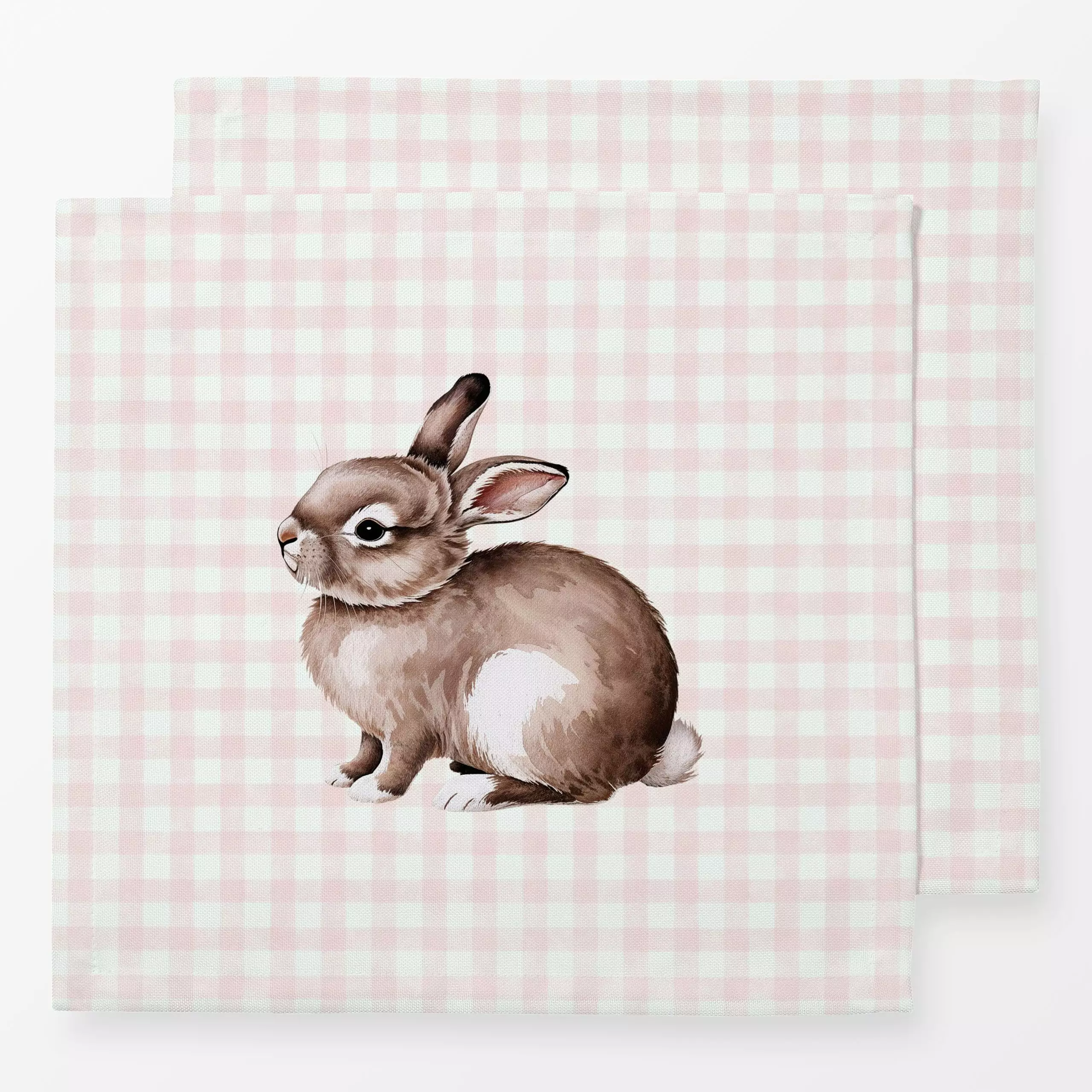 Servietten Coquette Kleines Häschen Karo - Tiere, Anlässe, Ostern - von „Monika Strigel"; Hase, niedlich, Kaninchen, Osterha...
