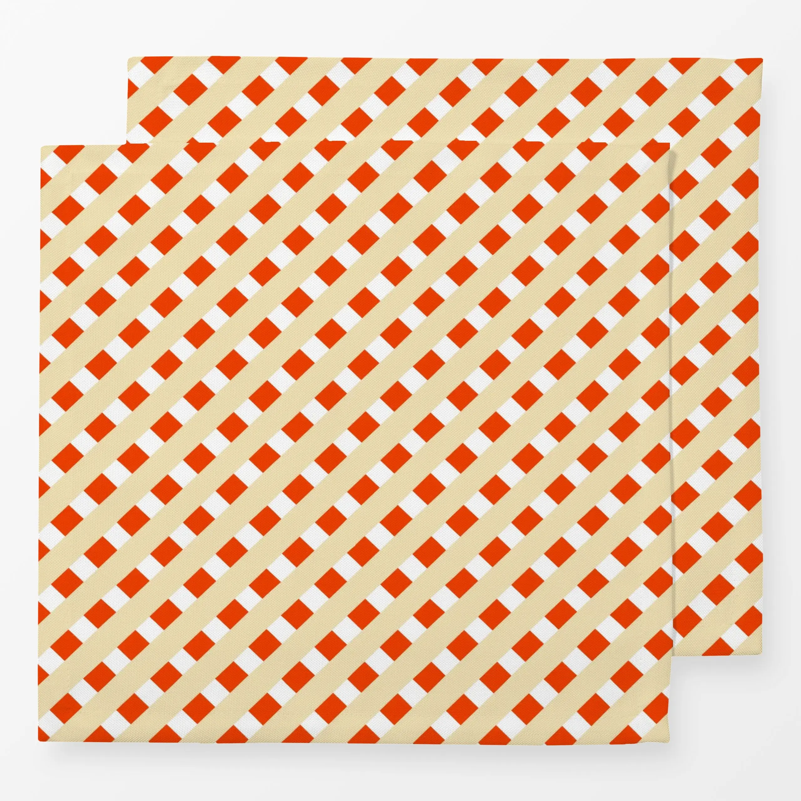 Servietten Diagonale Karo Gelb Rot - Symbole & Muster - von „Sophie Augustin Illustration"; Muster, Streifen, Karo, Esszimme...