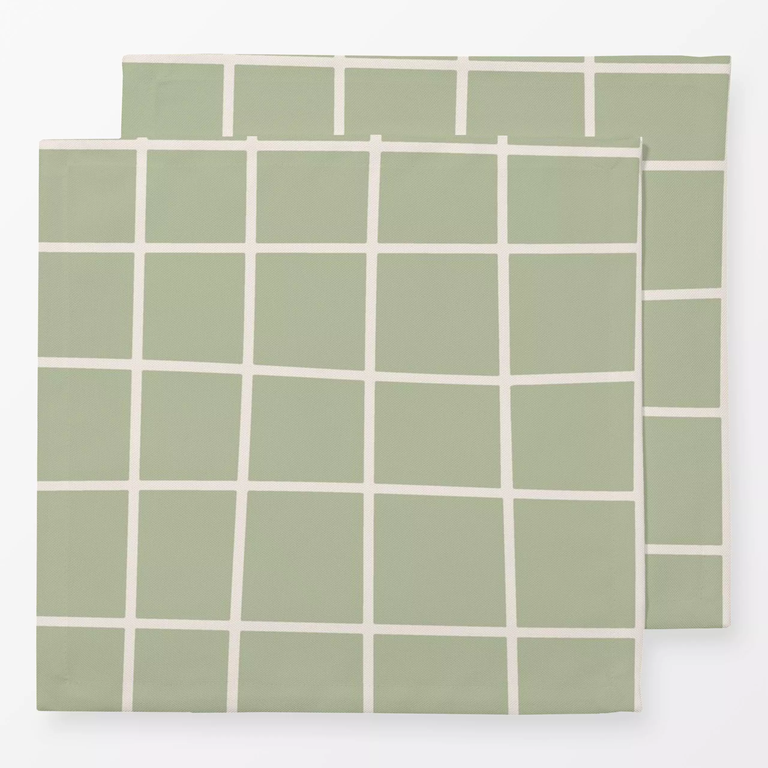 Servietten Wavy Check (olive) - Symbole & Muster - von „Verena Klöpper"; linie, Linien, Oliven, Karo, Line, checks, olive, o...