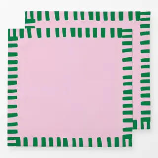 Servietten Stripes Grün Rahmen