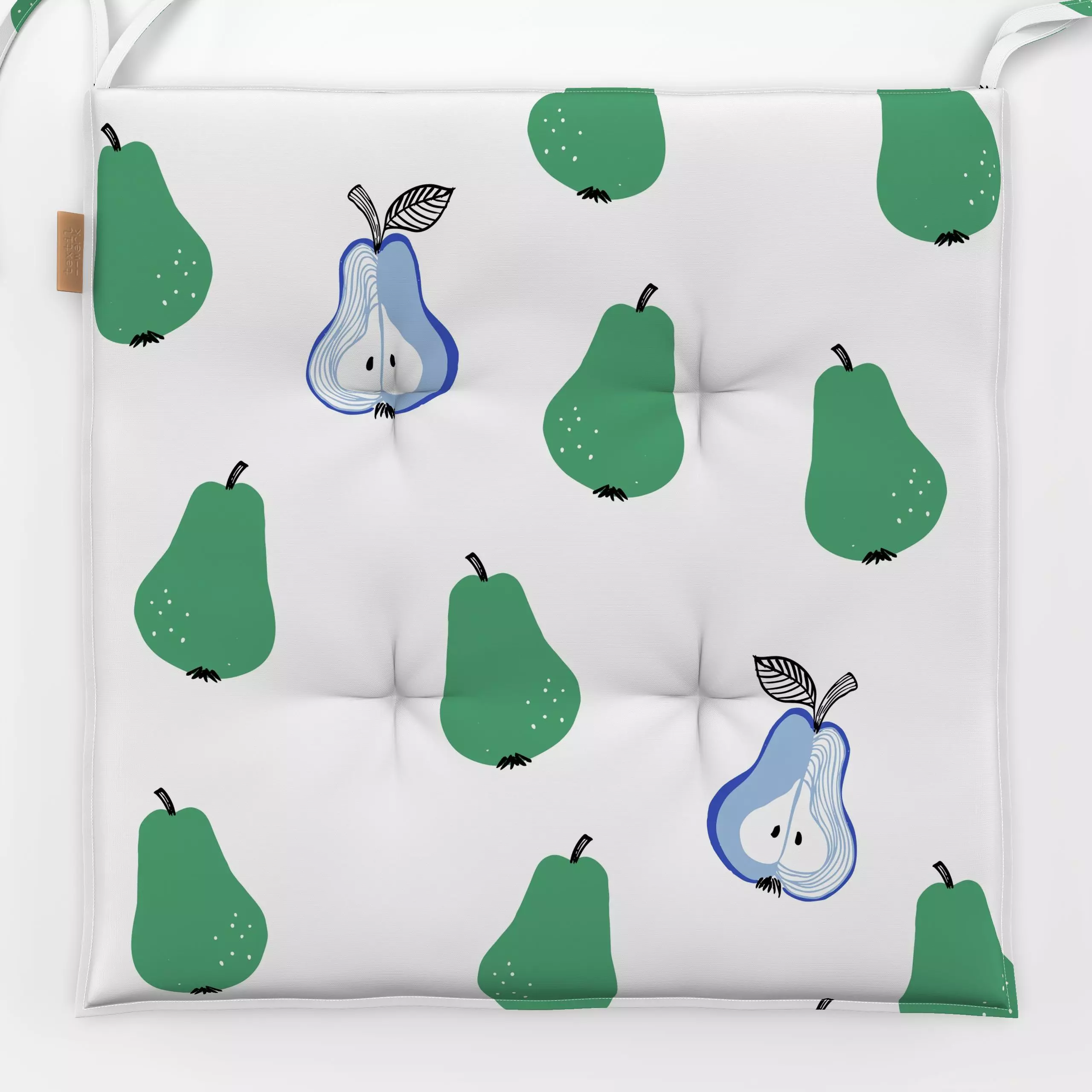 Sitzkissen Birnen all over - Herbst, Früchte - von „moDeern Design Studio"; Birne, Herbst, Birnen, Herbstdeko, herbstlich, m...