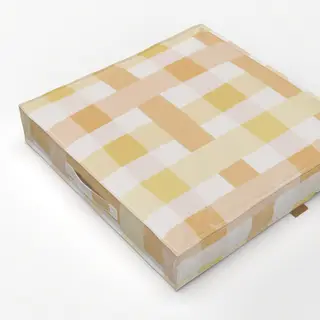 Bodenkissen Gelb-rosa Vichy-Karo