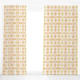 Dekovorhang Gelb-rosa Vichy-Karo