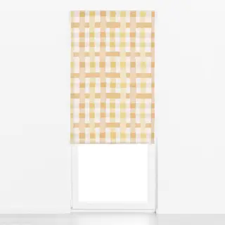 Raffrollo Gelb-rosa Vichy-Karo