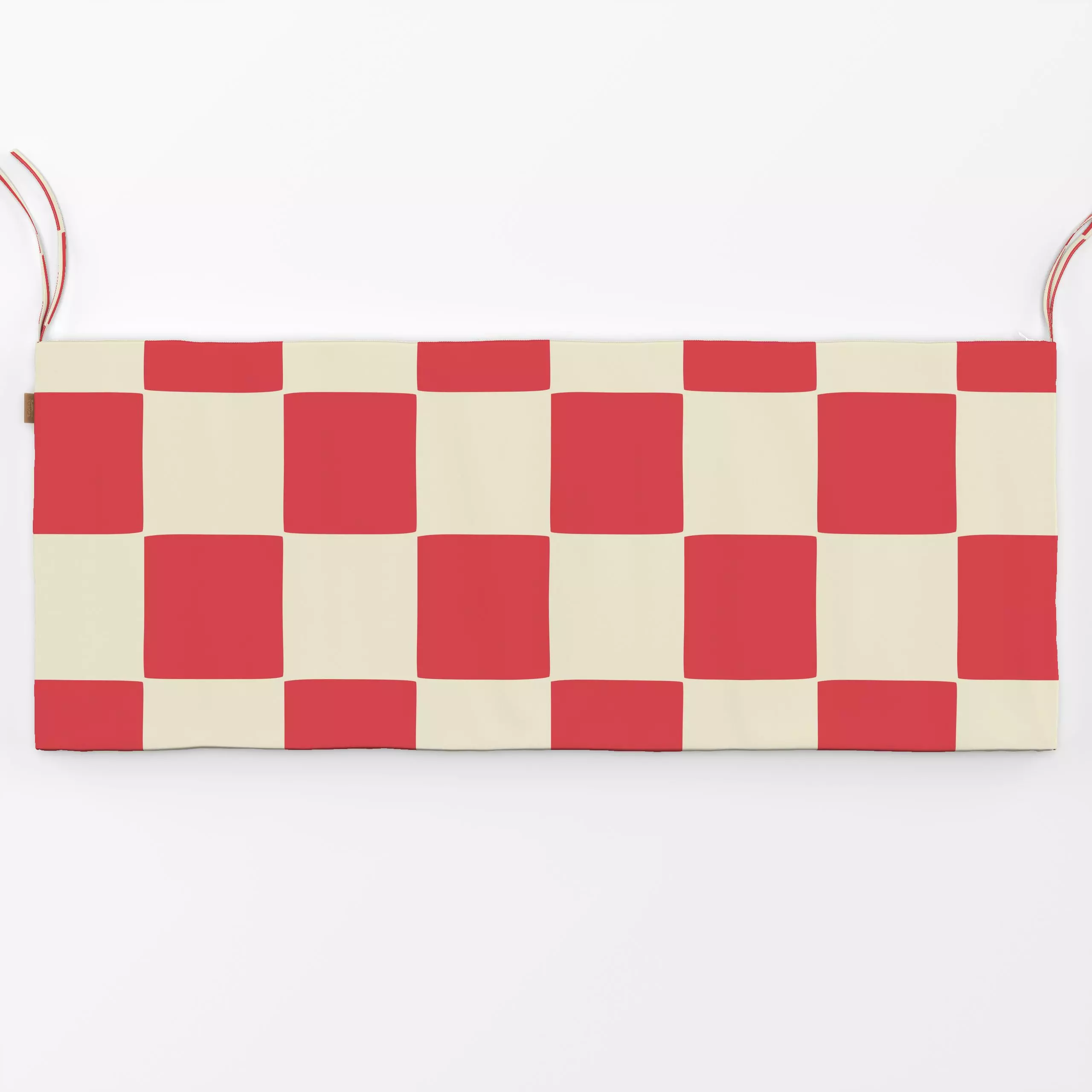 Bankauflage Kariert Red Beige - Sommer, Symbole & Muster - von „textilwerk"; Muster, Sommer, summer, pattern, Karos, Schachb...