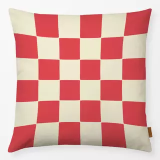 Kissen Kariert Red Beige