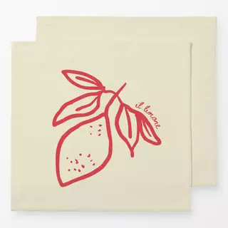 Servietten Zitrone Rot Beige