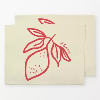 Tischset Zitrone Rot Beige