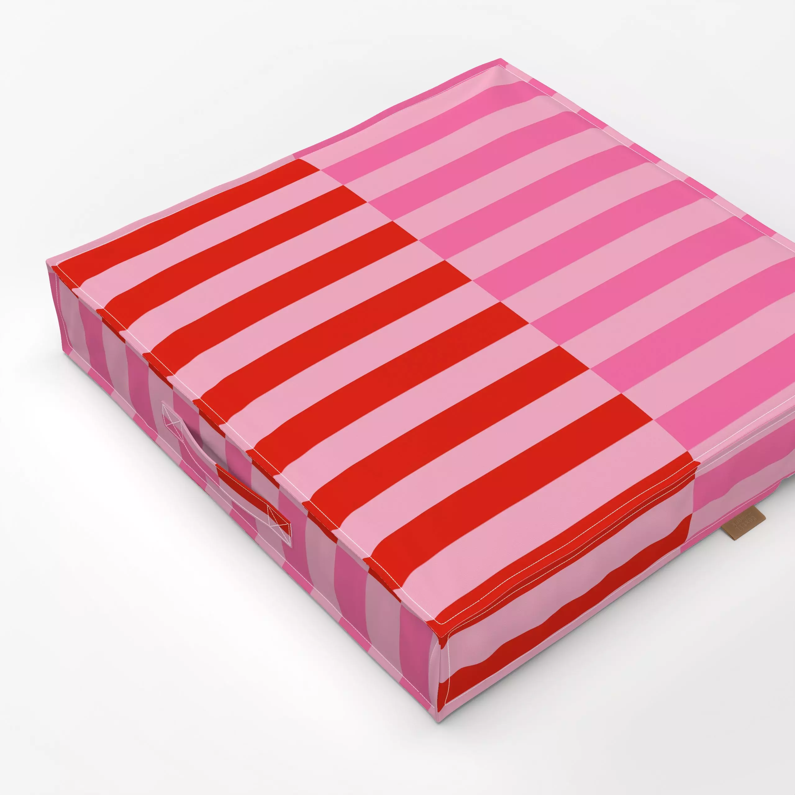 Bodenkissen Stripes Checks Red Pink - Sommer, Symbole & Muster - von „textilwerk"; Illustration, Sommer, trend, rot, bunt, H...