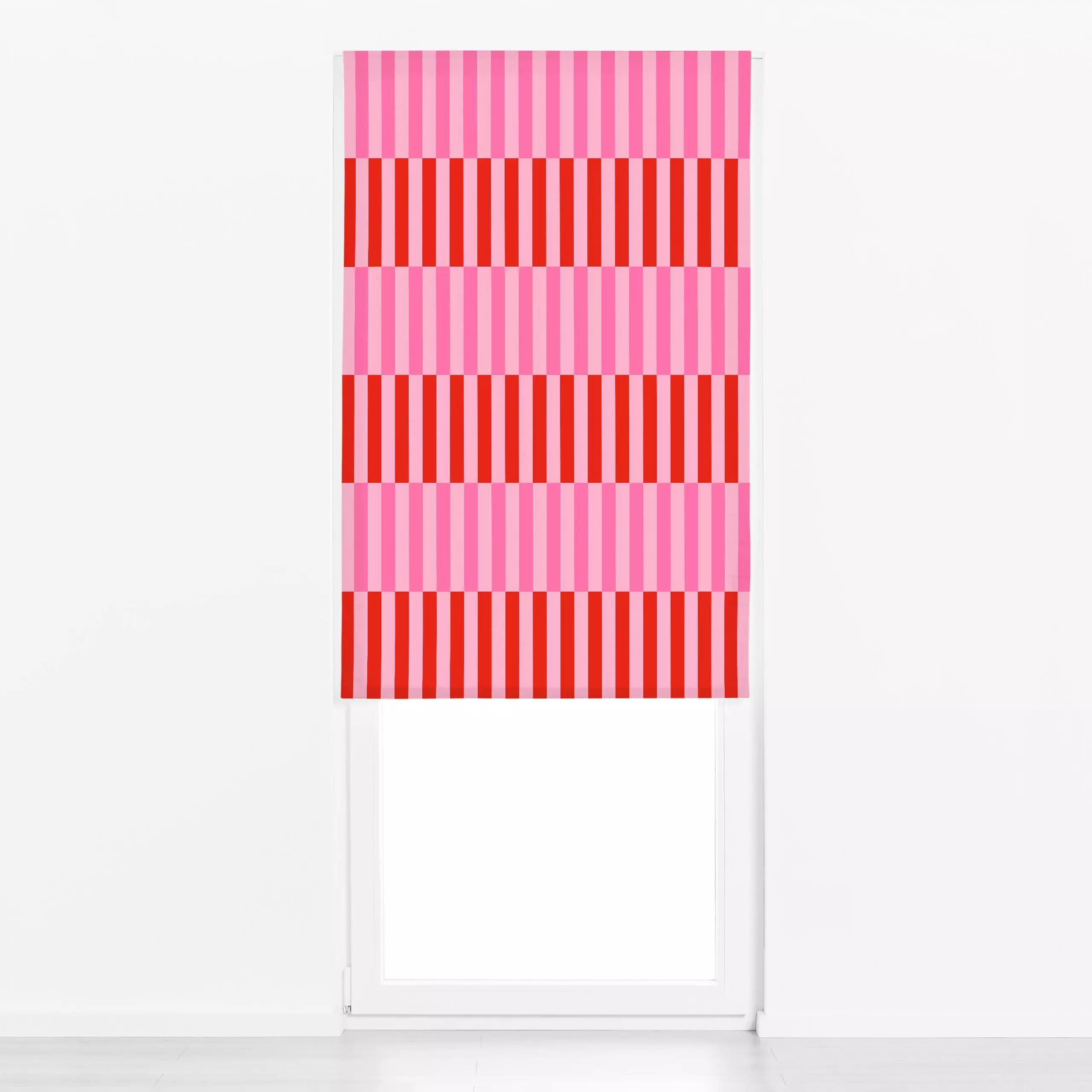Raffrollo Stripes Checks Red Pink - Sommer, Symbole & Muster - von „textilwerk"; Illustration, Sommer, trend, rot, bunt, Her...