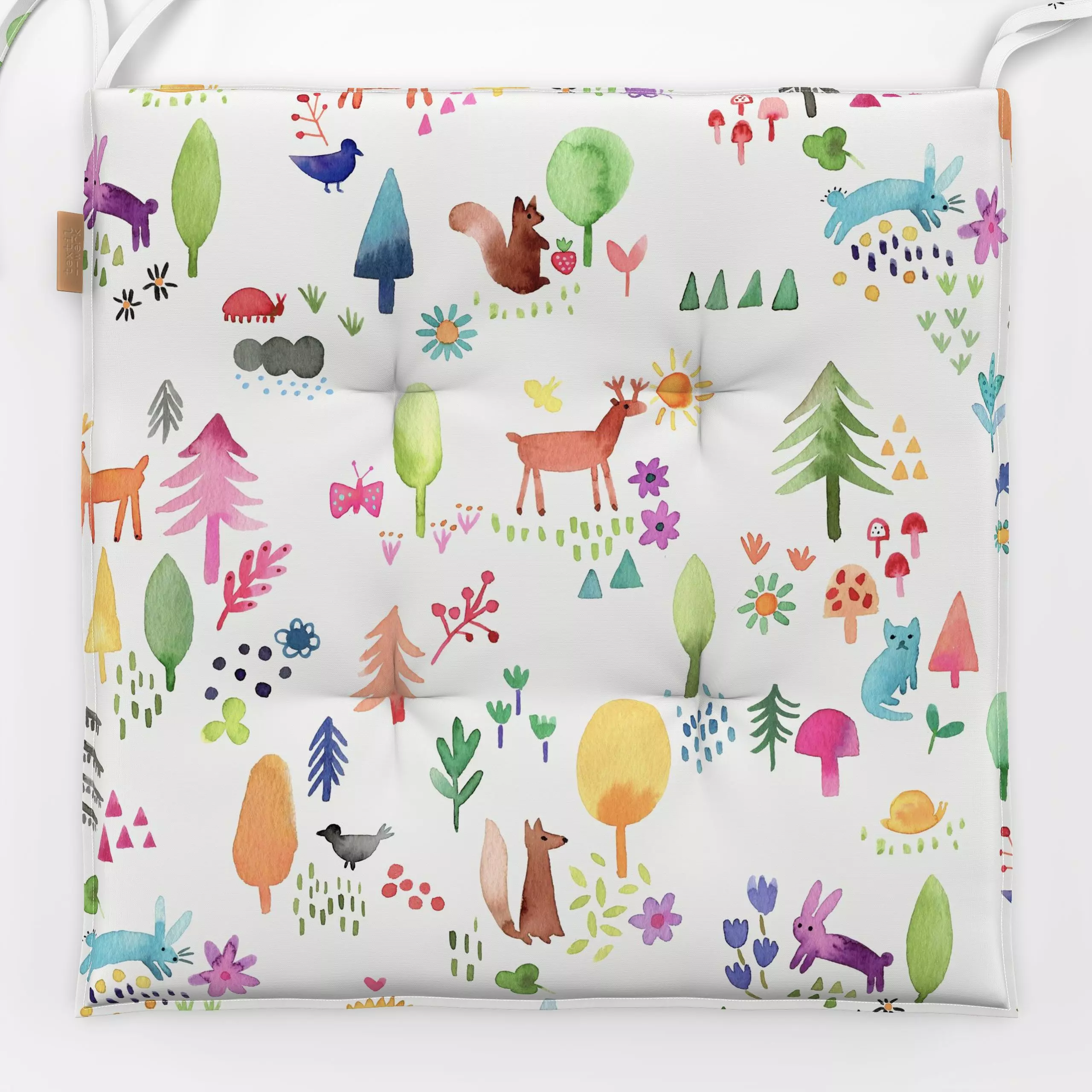 Sitzkissen Tiere Waldland Herbst - Herbst, Kinderzimmer & Motive für Kinder, Natur & Landschaft - von „Ninola Design "; Kind...