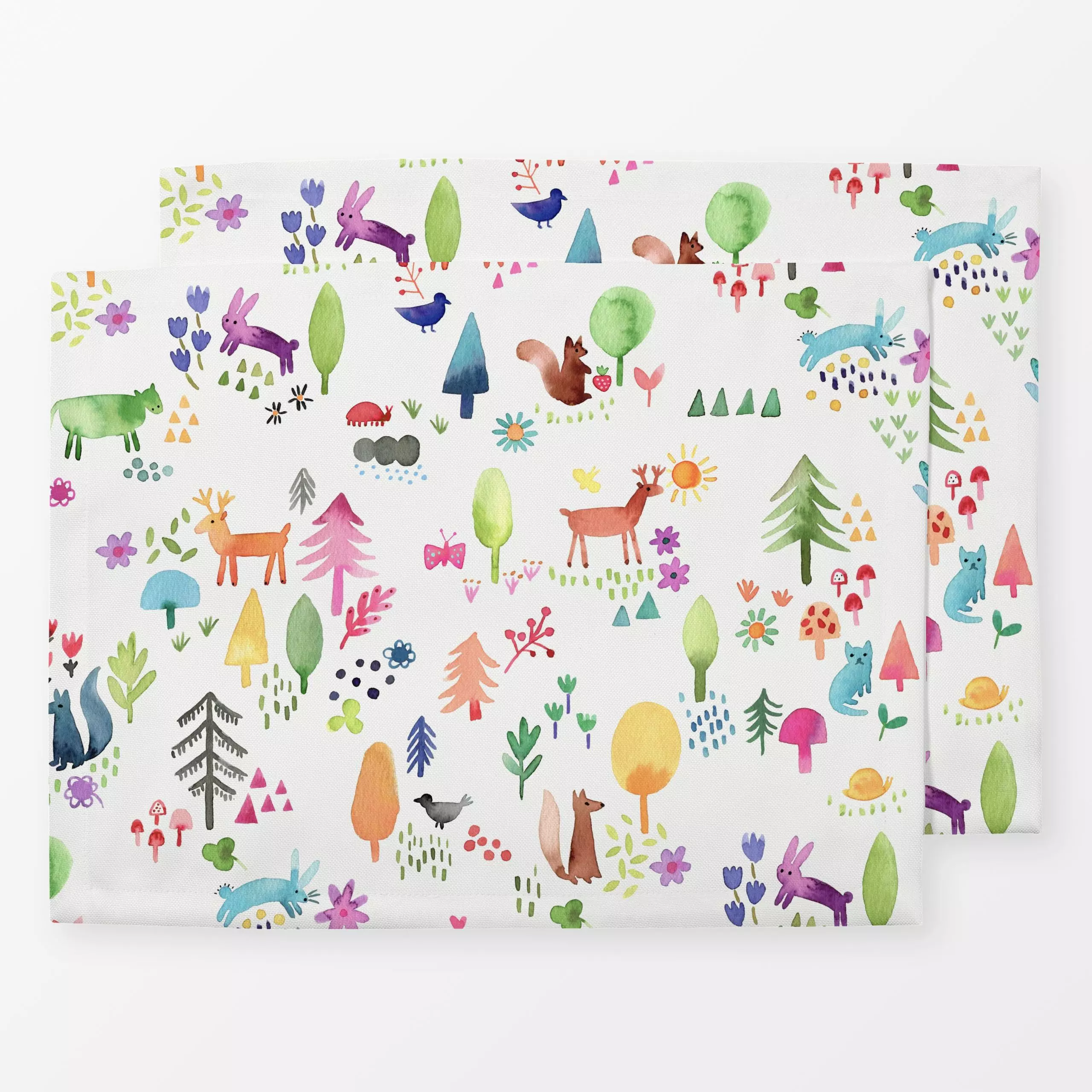 Tischset Tiere Waldland Herbst - Herbst, Kinderzimmer & Motive für Kinder, Natur & Landschaft - von „Ninola Design "; Kinder...