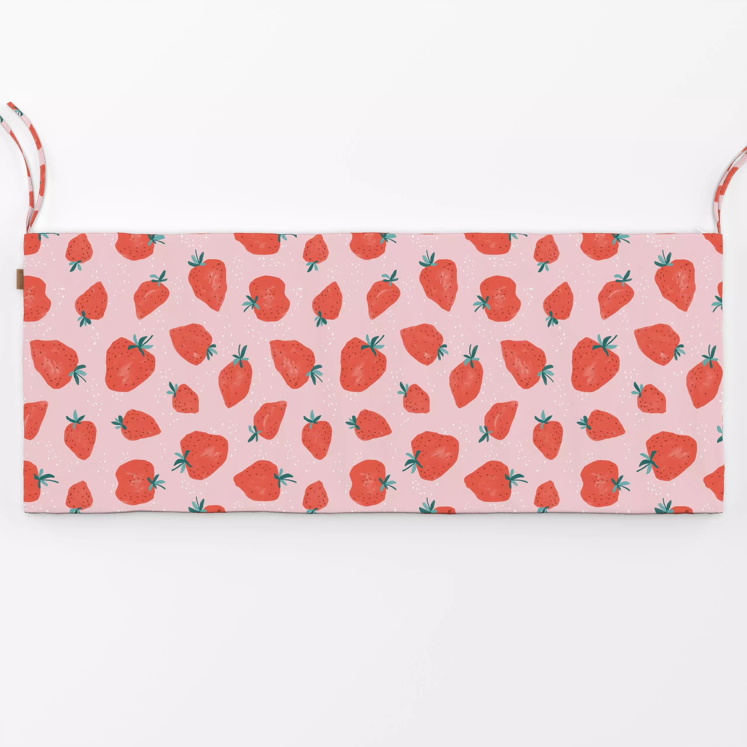 Bankauflage Erdbeeren 1 - Sommer - von „Primus Pattern"; Obst, Wasserfarben, rosa, Erdbeeren, Früchte, strawberries, erdbeere