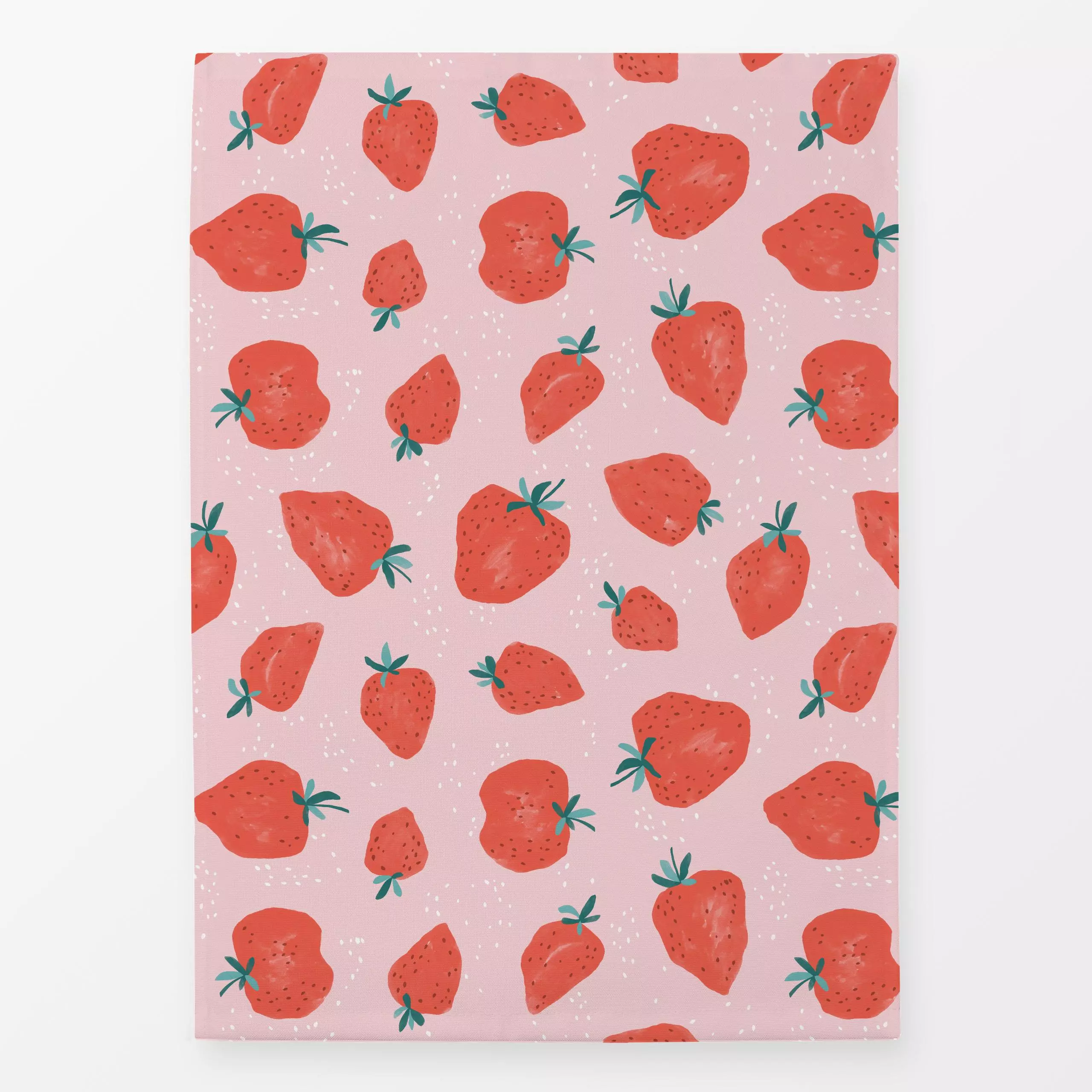 Geschirrtücher Erdbeeren 1 - Sommer - von „Primus Pattern"; Obst, Wasserfarben, rosa, Erdbeeren, Früchte, strawberries, erdb...
