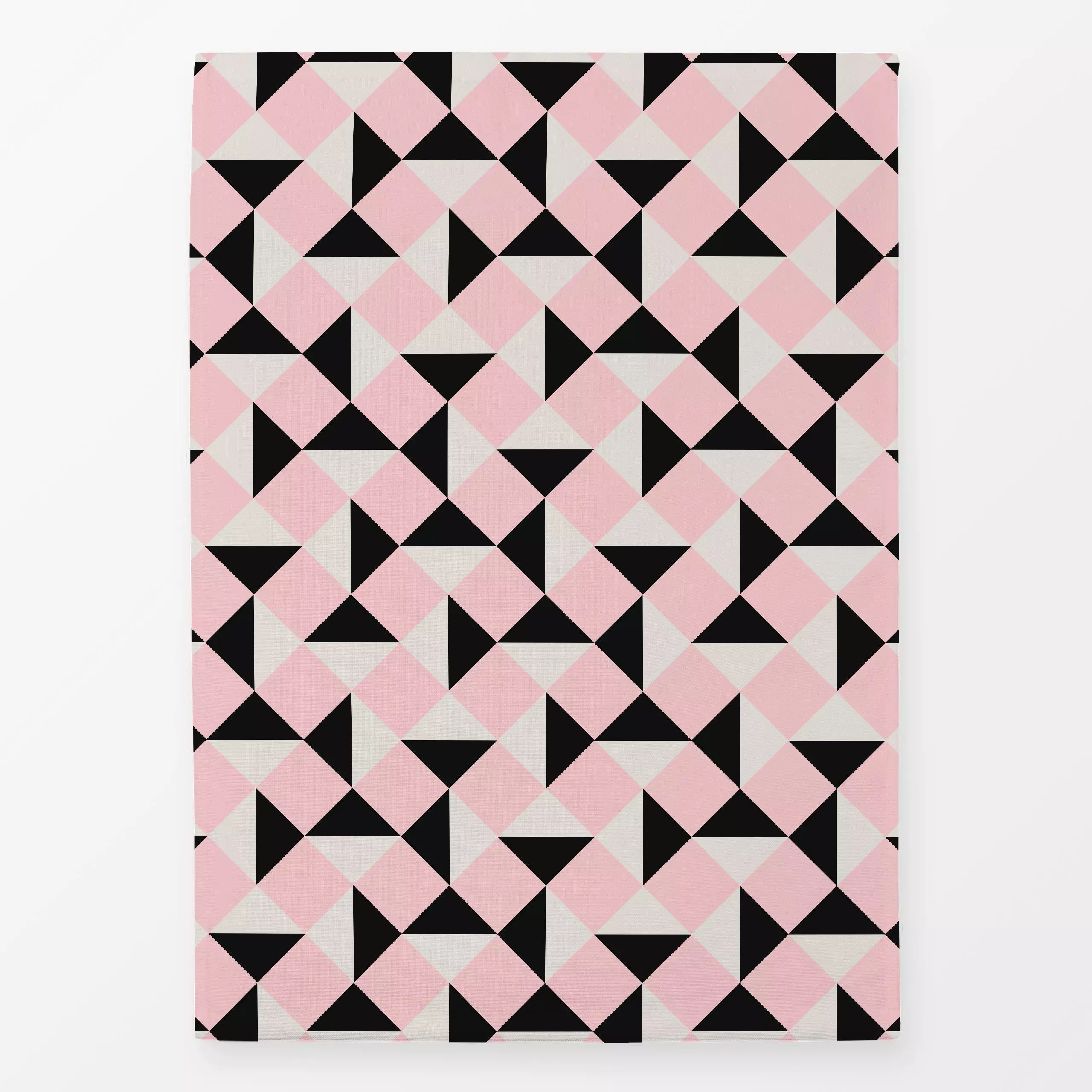 Geschirrtücher Rauten Schwarz Rosa Creme - Symbole & Muster, Anlässe, Retro & Vintage - von „Studio Kesse"; rosa, Retro, Hoc...