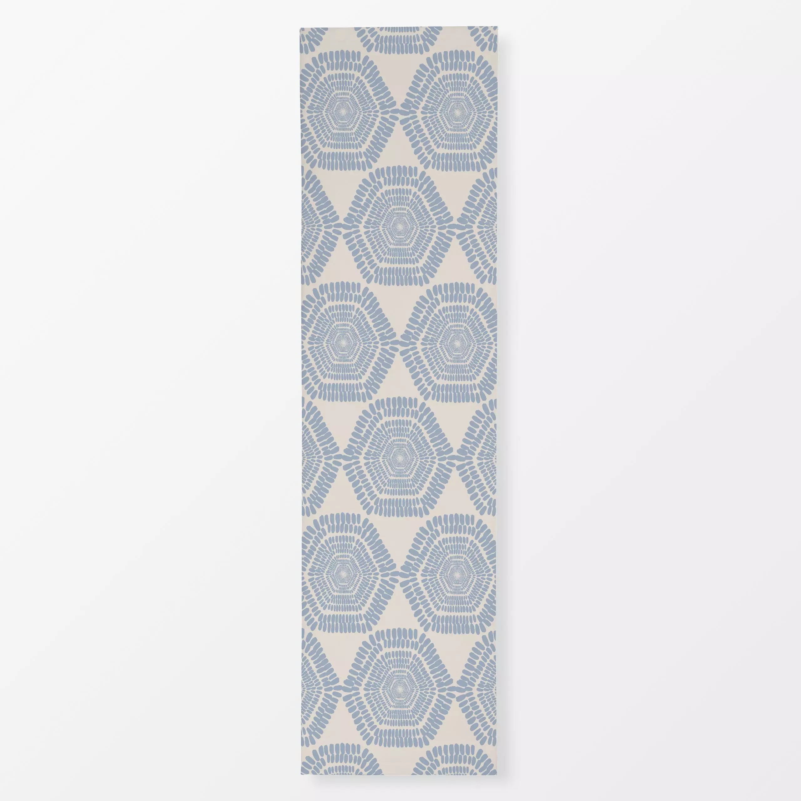 Tischläufer Wooden Ring Blue - Symbole & Muster - von „Patries Elisabeth"; boho, hippie, Muster, minimal, abstrakt, Geometri...