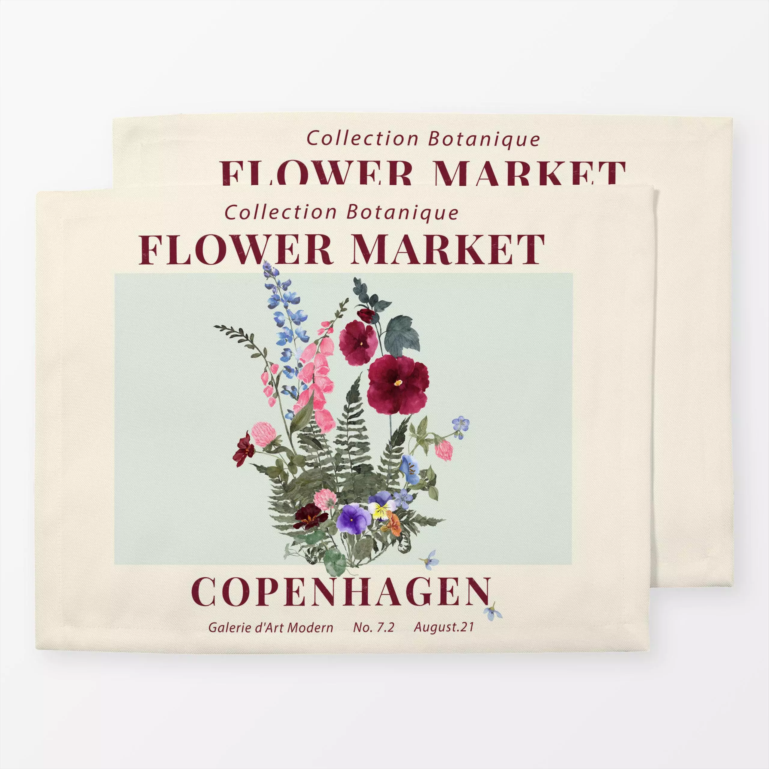 Tischset Flower Market Copenhagen, Blumen, Spruch, Sommer, von Uta Naumann